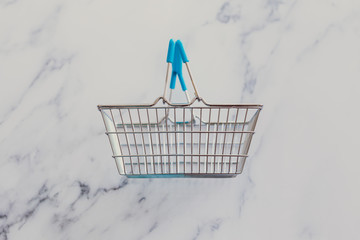 empty grocery store shopping basket