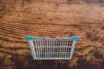 empty grocery store shopping basket