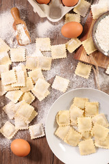 homemade ravioli and ingredient