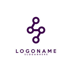 Letter S logotype,Technology and digital abstract dot connection vector logo