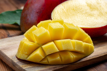 National fruit of India, Pakistan, and Philippines tropical organic ripe red mango ready to eat