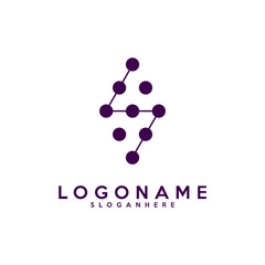 Letter S logotype,Technology and digital abstract dot connection vector logo