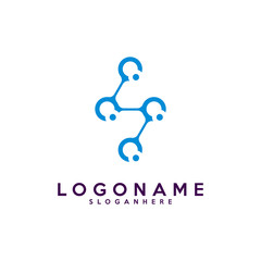 Letter S logotype,Technology and digital abstract dot connection vector logo