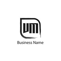 Initial Letter VM Logo Template Design
