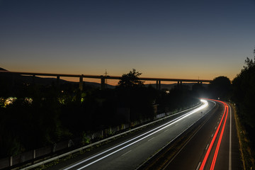 Fototapeta na wymiar Brücke im Abendlicht