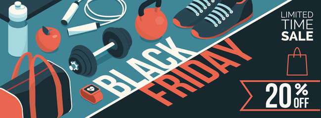 Black friday promotional sale banner