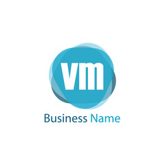 Initial Letter VM Logo Template Design