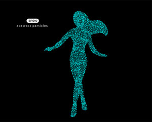 Abstract vector illustration of cyber woman.