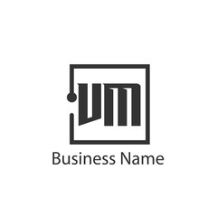 Initial Letter VM Logo Template Design