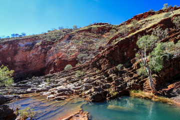 Fototapeta na wymiar Hammersley Gorge rocky outback landscape