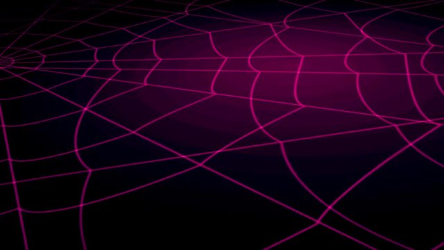 red concentric web on a blue background approaching and rotating