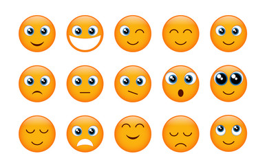 Set of yellow emojis