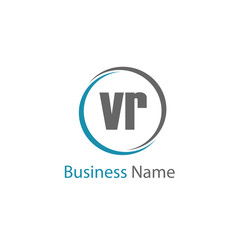 Initial Letter VR Logo Template Design
