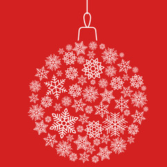 Abstraction Christmas ball with snowflakes texture