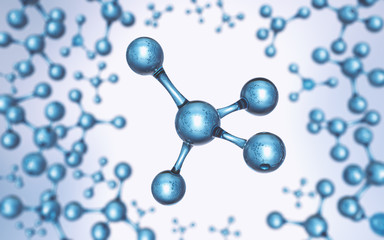 molecule or atom, Abstract structure for Science or medical background.