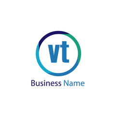 Initial Letter VT Logo Template Design