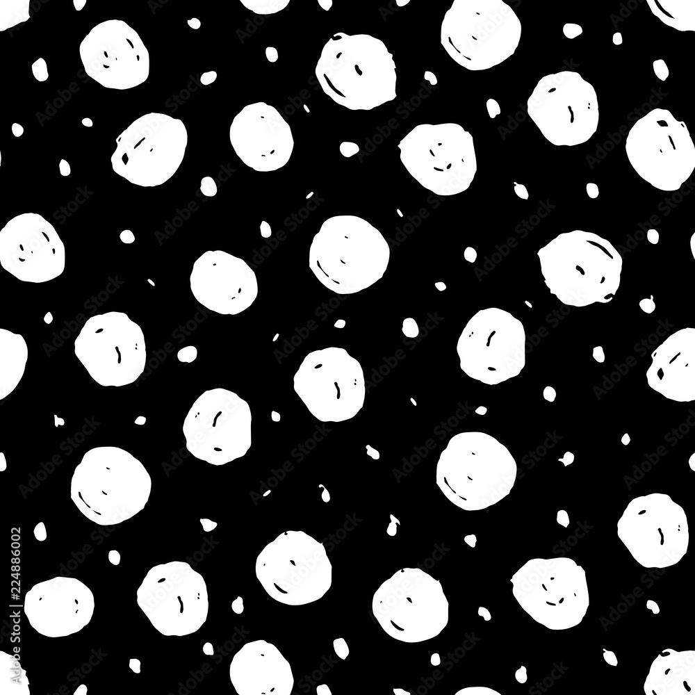 Wall mural vector abstract seamless pattern with hand drawn dots.