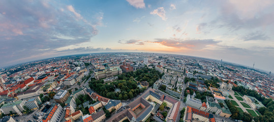 Munich city air drone 360 vr virtual reality panorama
