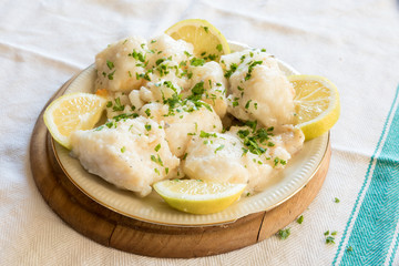 Cod with olive oil and parsley