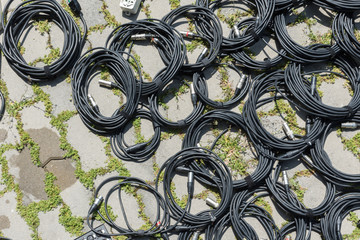 Stage equipment lying on the floor