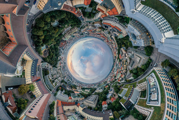 Munich city air drone 360 vr virtual reality panorama