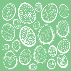 happy easter  set with eggs