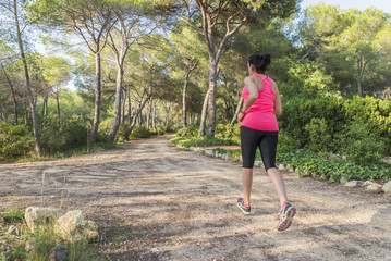 Woman running outdoors