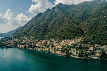 Fototapeta na wymiar Italy Como Lake drone Air drone summer photo