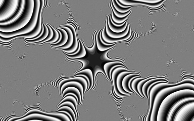 Fraktal / Grafik schwarz - weiß . Titel : Hypnose