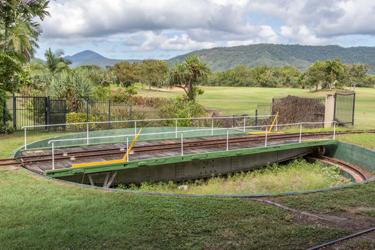 Railway Train Turntable In Tropical Setting