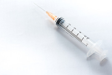 hypodermic needle(injection needle) on white background 