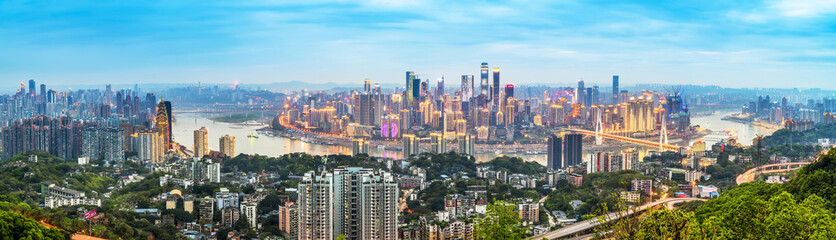 Fototapeta na wymiar Skyline of Chongqing urban construction..
