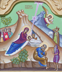 REGGIO EMILIA, ITALY - APRIL 12, 2018: The icon of Nativity on the iconostas in church Chiesa di...