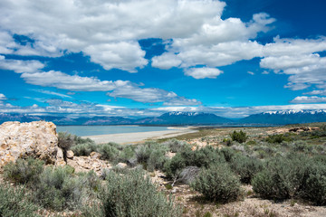 Antelope Island State Park in Utah. Beautiful landscape along the Great Salt Lake