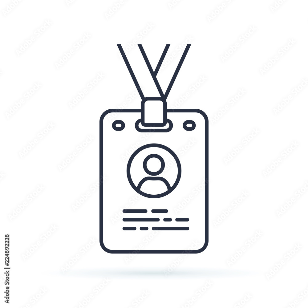 Aufkleber press card outline icon. linear style sign for mobile concept and web design. id card badge simple l