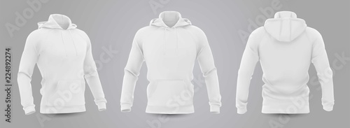 Download "White men's hooded sweatshirt mockup in front, back and ...