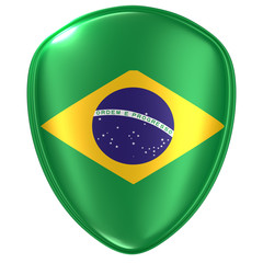 3d rendering of a Brazil flag icon.