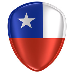 3d rendering of a Chile flag icon.