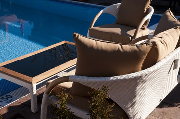 wicker furniture sets by the pool