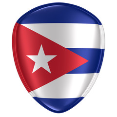 3d rendering of a Cuba flag icon.