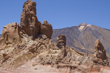 Teide mountain view from the Roques de Garcia