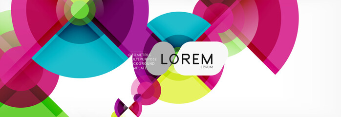 Fototapeta premium Abstract background - multicolored circles, trendy minimal geometric design