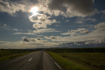 road and blue sky