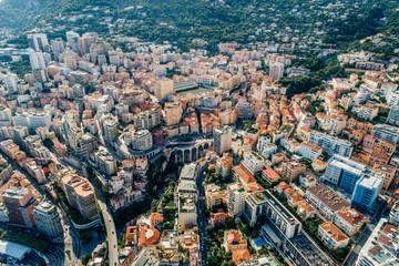 Obraz premium Monaco Monte-Carlo city riviera Drone summer photo
