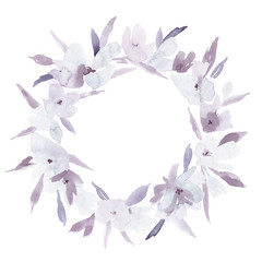 Watercolor flower wreath.