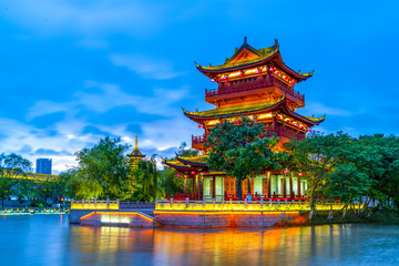 Nightscape of Chinese Classical Gardens..