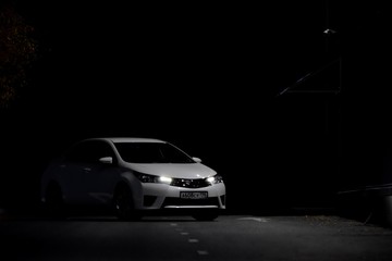 Fototapeta na wymiar Toyota Corolla e180, car, dark photo, auto, photography 