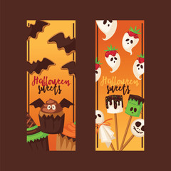 Halloween vector collection fear creepy traditional sign. Vector illustration for party invitation design with pographic invitation cards template holiday horror design