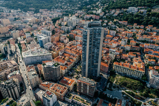 Skyscrapers in Monaco Monte-Carlo city riviera Drone summer photo