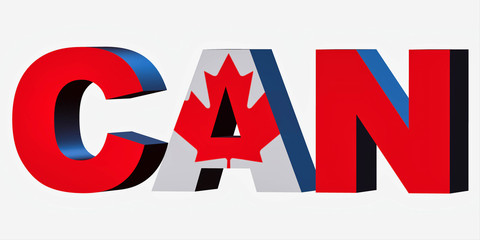 3d Country Short Code Letters - Canada